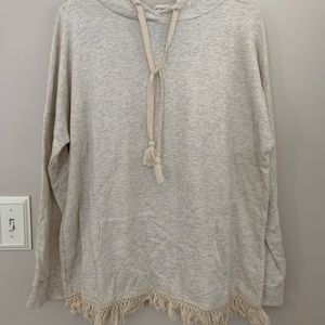 Hailey & Co. Oatmeal Hoodie with Fringe